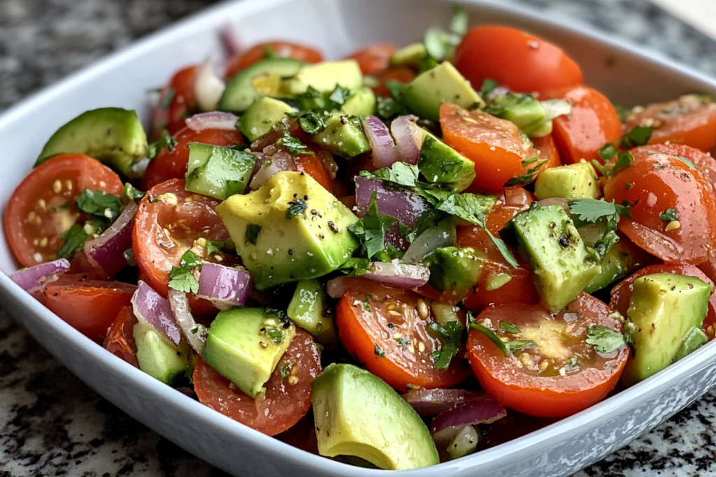 Cucumber Tomato Avocado Salad