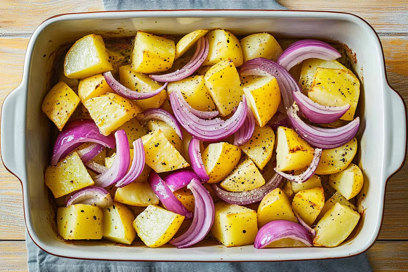 Baked Greek Meatballs and Potatoes