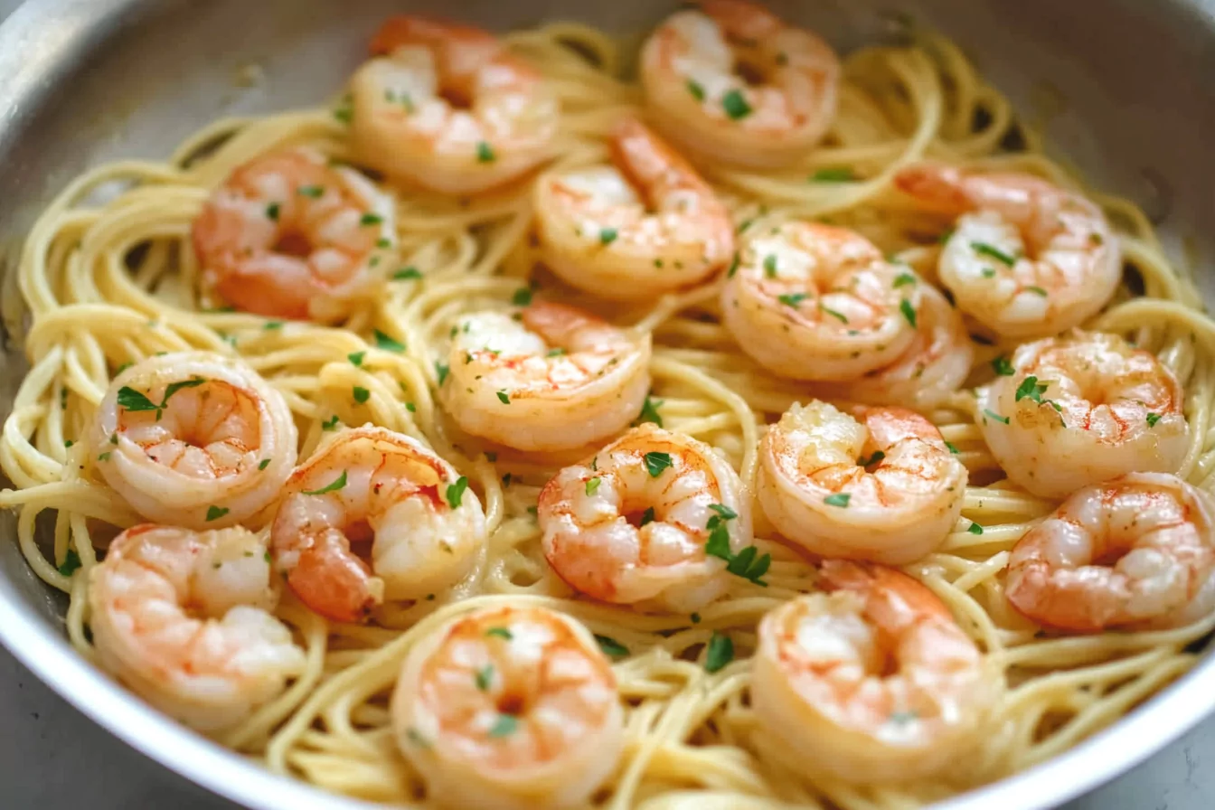 Garlic Butter Shrimp with Pasta