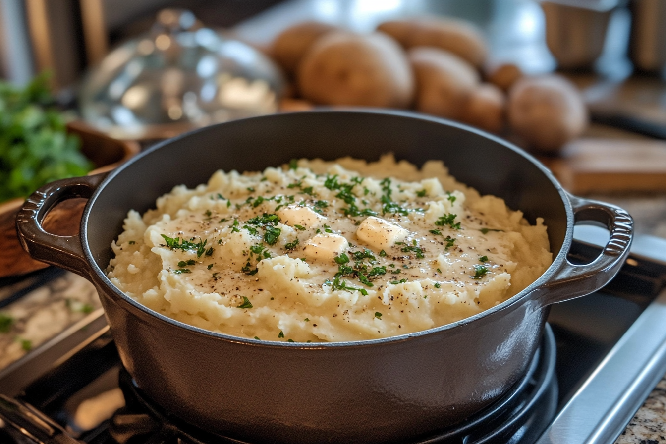 Ground Beef and Gravy Over Mashed Potatoes 