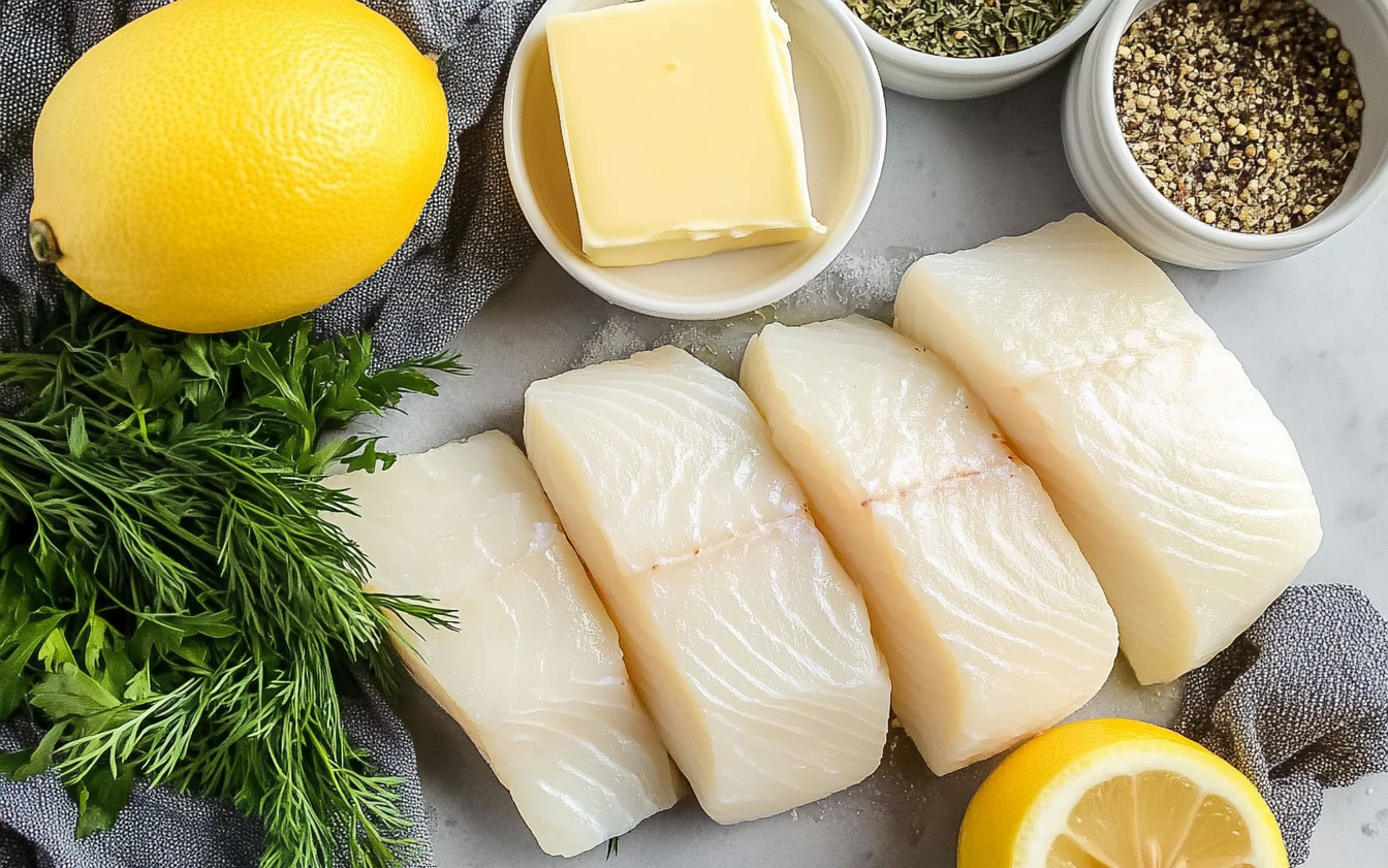 Ingredients to make this flavorful baked cod