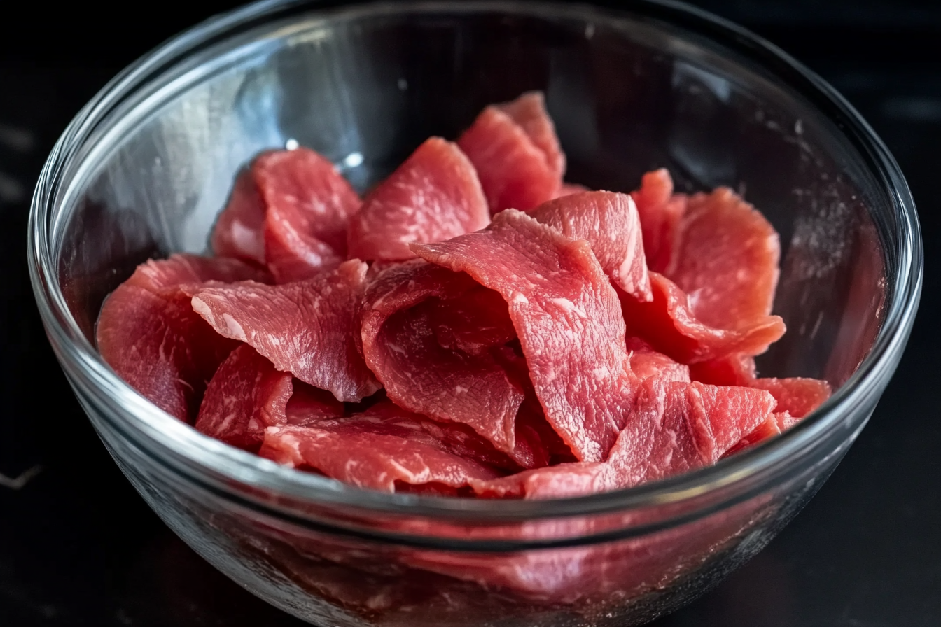 Fresh ingredients for Beef and Onion Stir Fry recipe