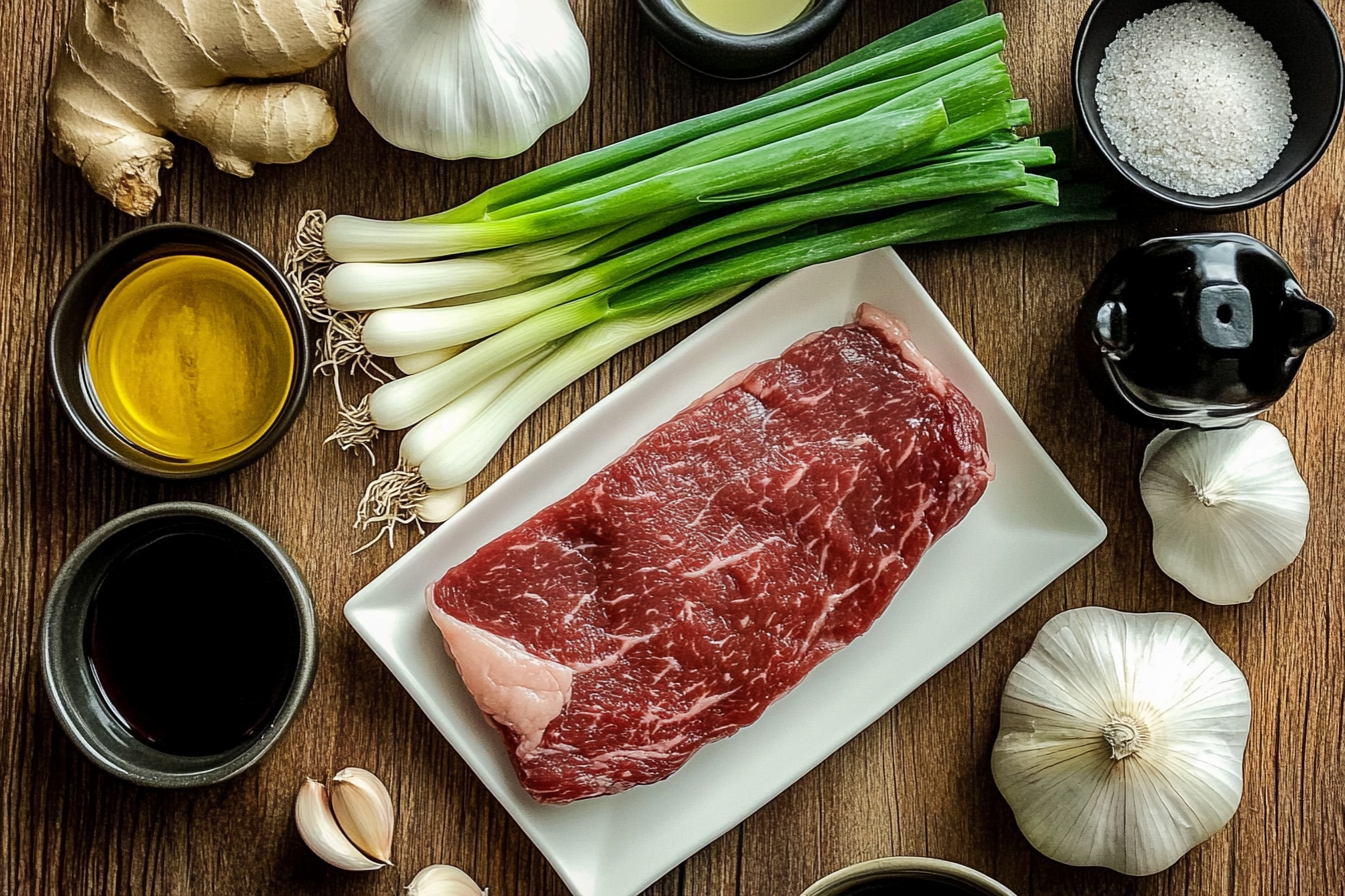 Beef and Onion Stir Fry ingredients