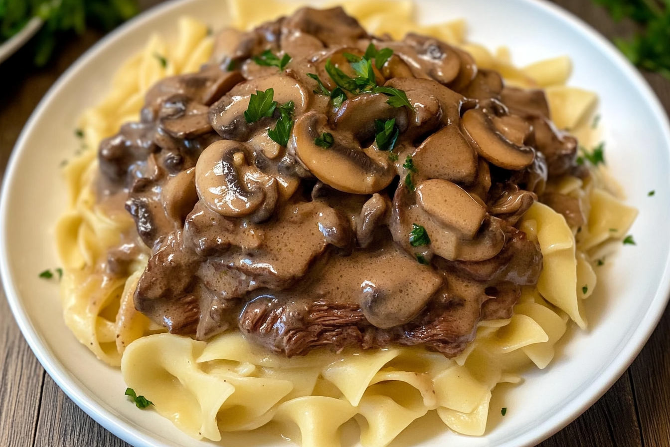 Creamy Beef Stroganoff Recipe