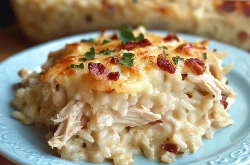 How to make Dump-and-Bake Chicken Alfredo Rice Casserole
