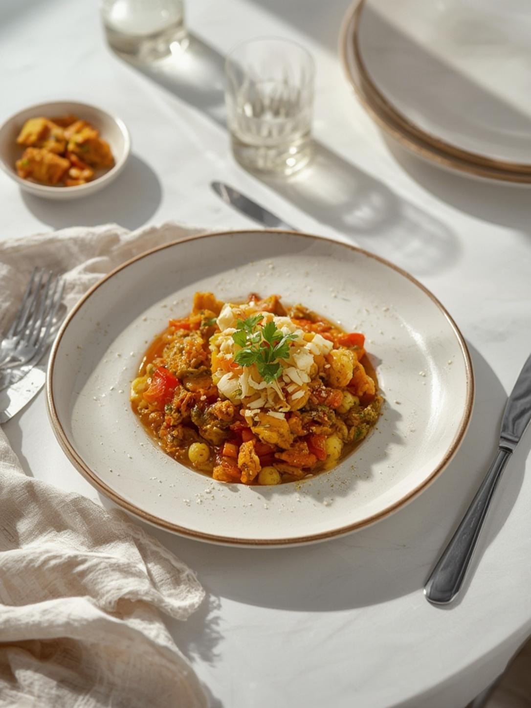 Step by step process of cooking the dish in a skillet