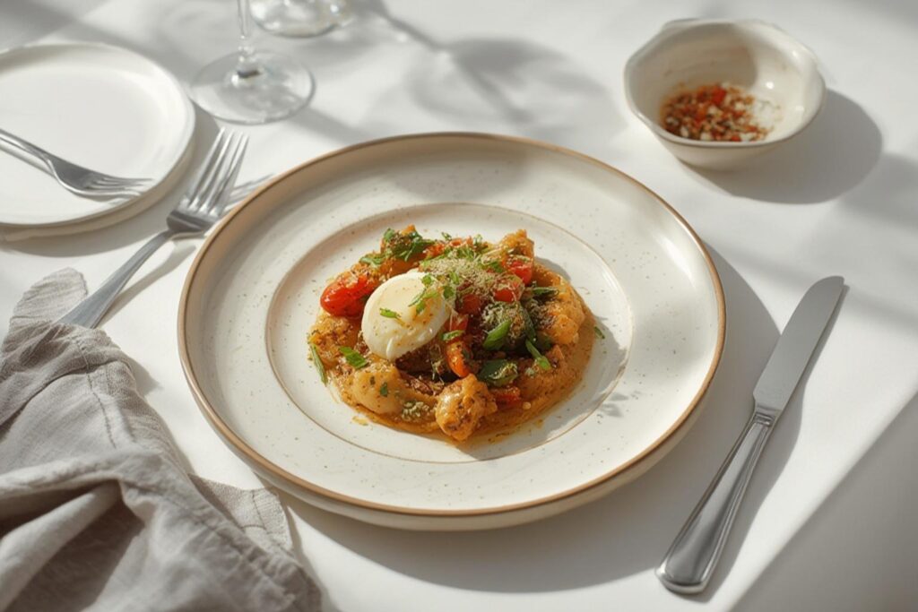 Prepped ingredients for cheesy chicken and rice on a wooden board